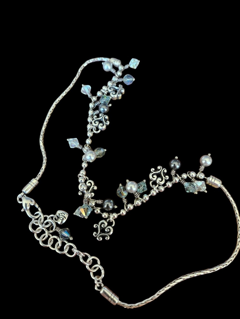Brighton Necklace Crystal Aqua And Pearls - Picture 2 of 2